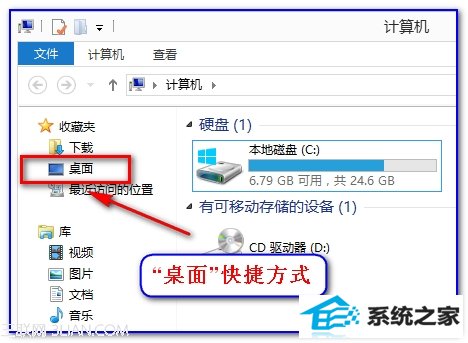 win8资源管理器左栏“桌面”丢失恢复方法 三联