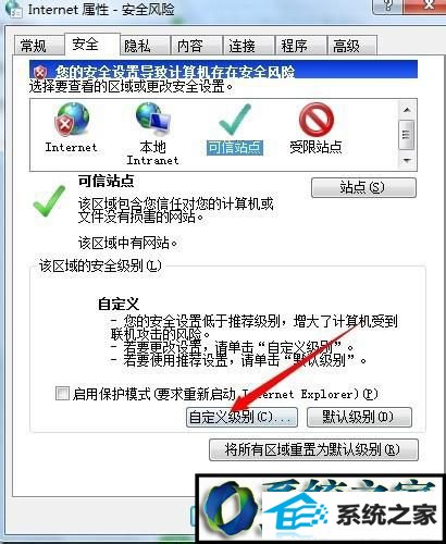 点击“自定义级别” win8系统安装网银助手时提示“您尚未正确安装”如何解决