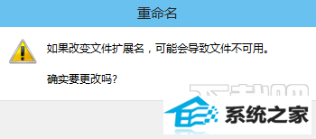 win8文件后缀名(扩展名)修改警告窗口